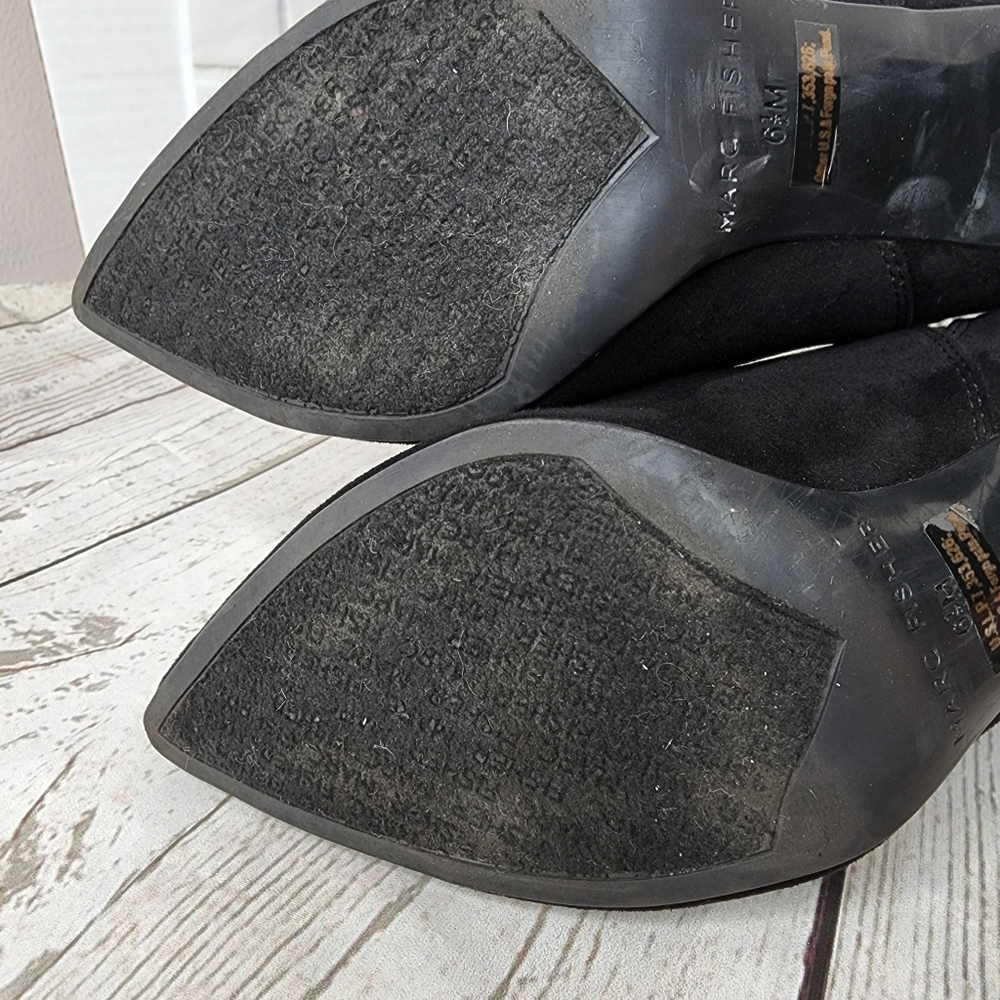 Marc Fisher Kalita Women's Ankle Boot Heels Slip On Pointed Toe Black - Picture 10 of 14